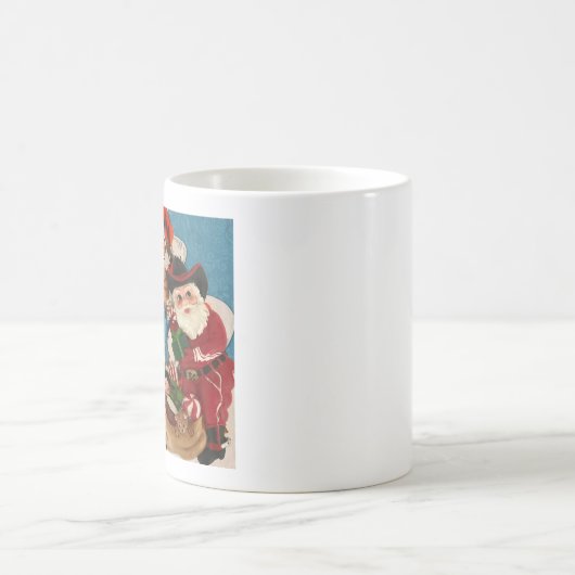 ヴィンテージ·カウボーイ·サンタが自分の荷物を開く コーヒーマグカップ (中央)