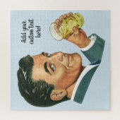 ヴィンテージ カクテル 飲料、ドリンクを飲む男性 ジグソーパズル (縦)