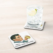 ヴィンテージ カクテル 飲料、男性がドリンクを飲む コースター (右側)