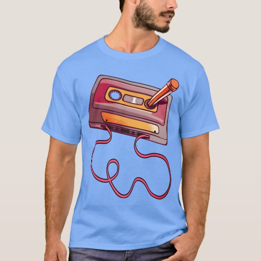 ヴィンテージ カセットテープ 鉛筆 70年代 80年代 レトロ フレンズ Tシャツ (正面)