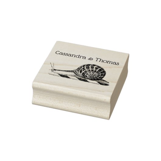 ヴィンテージ カタツムリ 描画 名前 ラバースタンプ (スタンプ)