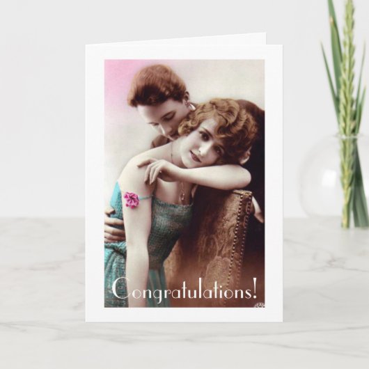 ヴィンテージ カップル ウェディング or アニバーサリー カード (正面)