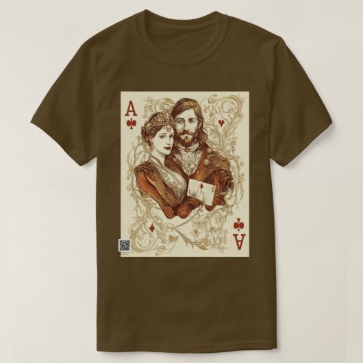 ヴィンテージ カップル カード デッキ Tシャツ (デザイン正面)
