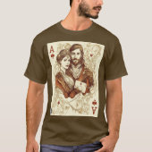 ヴィンテージ カップル カード デッキ Tシャツ (正面)