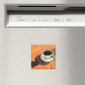 ヴィンテージ カップ オブ コーヒー、サウサー、スプーン、レトロ ダイナー マグネット (インサイチュ (食洗機))