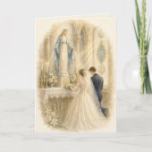 ヴィンテージ カトリックの結婚式の聖母の御絵 グレースアワーレディ サンキューカード (正面)