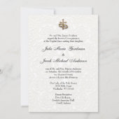 ヴィンテージ カトリック教会 ウェディング ミント ラベンダー 招待状 (裏面)