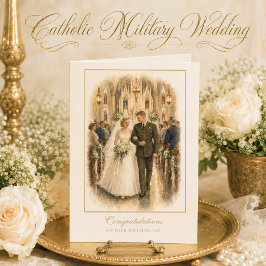 ヴィンテージ カトリック軍人 結婚式 ブライド グルーム カード