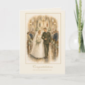 ヴィンテージ カトリック軍人 結婚式 ブライド グルーム カード (正面)