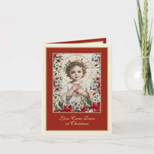 ヴィンテージ・カトリック・イエス・クリスマスの写真 シーズンカード (正面)