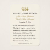 ヴィンテージ カトリック ウェディング フェイバー 祈祷カード (裏面)