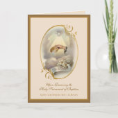 ヴィンテージ カトリック 洗礼 ジョン3:5の祝福 カード (正面)