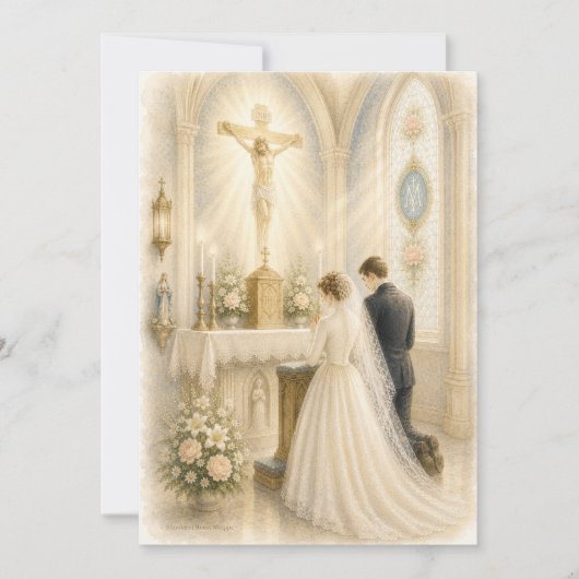 ヴィンテージ カトリック 結婚式 �祭壇 マリア崇敬 (正面)