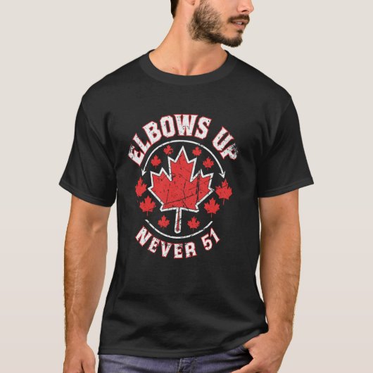 ヴィンテージ カナダ ひじ当て ネバー 51 Tシャツ (正面)