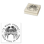 ヴィンテージ カニ #1 図面 名前 返送先住所 ラバースタンプ (押印)