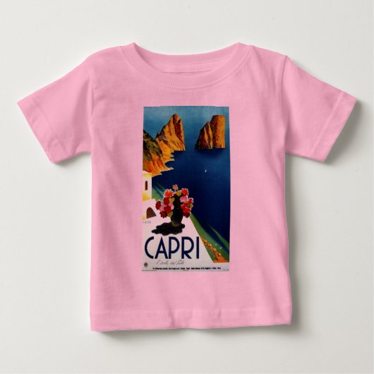 ヴィンテージ カプリ イタリア 旅行 ベビーTシャツ (正面)