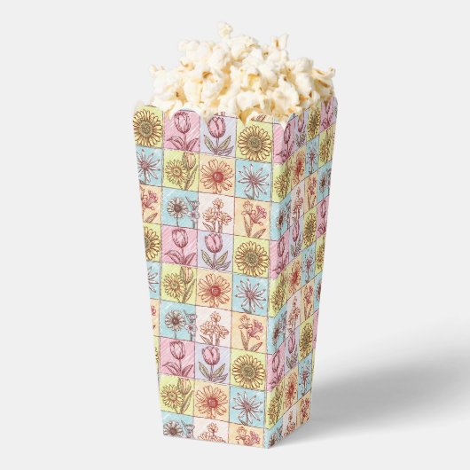 ヴィンテージ カラフル おしゃれ 花柄 誕生日 フェイバーボックス (はじけた状態)