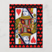 ヴィンテージ カラフル オーナメント ハートの女王 ポストカード (正面)