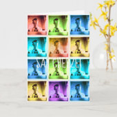 ヴィンテージ カラフル カメラ ガイ セイ チーズ ヴィンテージ カード (黄色い花)