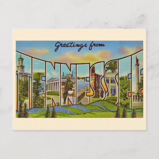 ヴィンテージ カラフル テネシー州 ポストカード (正面)