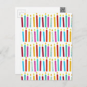 ヴィンテージ カラフル バースデー キャンドル パーティー ポストカード (正面/裏面)