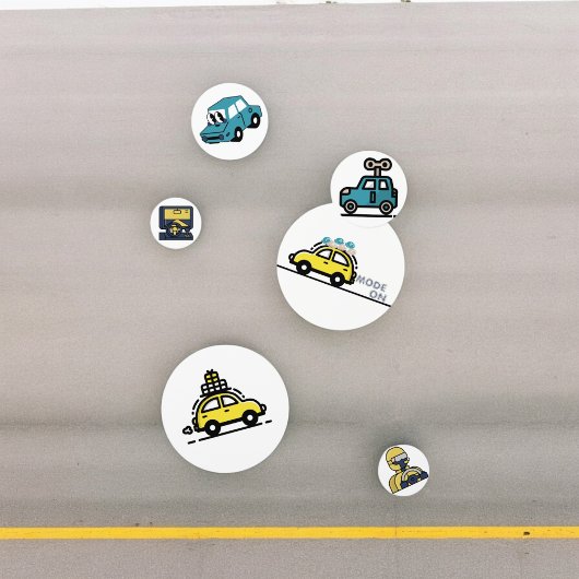 ヴィンテージ カラー おもちゃの車 テーブル コンフェッティ