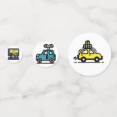 ヴィンテージ カラー おもちゃの車 テーブル コンフェッティ (裏面)