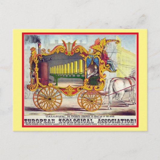 ヴィンテージ・カリオペ・サーカスのポスター・ファーザーズ・デイ ポストカード (正面)