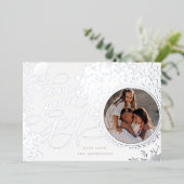 ヴィンテージ カリグラフィー ラブ, ジョイ, ピース 1 枚の写真 箔シーズンカード (立ち正面)