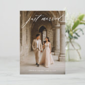 ヴィンテージ カリグラフィー 結婚 フォト エロープメント 案内状 (スタンド正面)