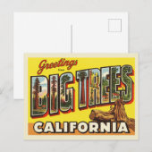 ヴィンテージ「カリフォルニア州ビッグツリーからの挨拶」 ポストカード (正面/裏面)