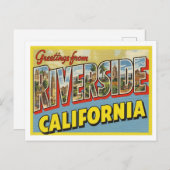 ヴィンテージ「カリフォルニア州リバーサイドからの挨拶」 ポストカード (正面/裏面)