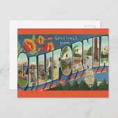 ヴィンテージ カリフォルニア グリーティング ポストカード (正面/裏面)