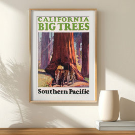 ヴィンテージ カリフォルニア ビッグツリー サザンパシフィック ポスター