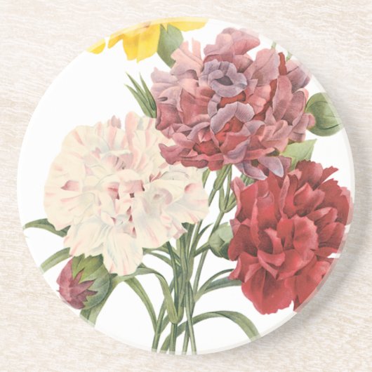 ヴィンテージ カルナション ディアントゥス ガーデン フラワー ルドゥーテ コースター (正面)