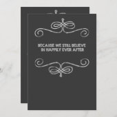 ヴィンテージ・カルボードの後で幸せに結婚なる 招待状 (正面/裏面)