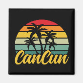 ヴィンテージ カンクン メキシコ 夕焼け 旅行 休暇 マグネット (正面)