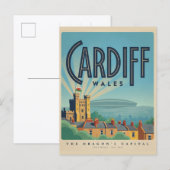 ヴィンテージ カーディフ城 ウェールズ ギフト 記念品 ポストカード (正面/裏面)
