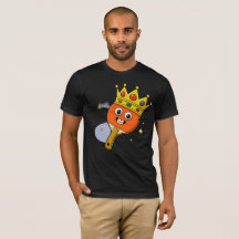 ヴィンテージ・カートゥーン卓球ラケット ブラックTシャツ