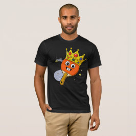 ヴィンテージ・カートゥーン卓球ラケット ブラックTシャツ Tシャツ
