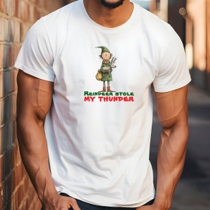 ヴィンテージ・カートゥーン・エルフ・トナカイ・アイロニック・ウィッシュ Tシャツ