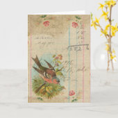 ヴィンテージ カード (黄色い花)