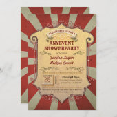 ヴィンテージ カーニバル どんなパーティーやシャワーの招待状も 招待状 (正面/裏面)