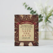 ヴィンテージ カーニバル エレガント ポストカード セーブ・ザ・デート (スタンド正面)