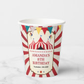 ヴィンテージ カーニバル サーカス 誕生日パーティー 紙コップ (正面)