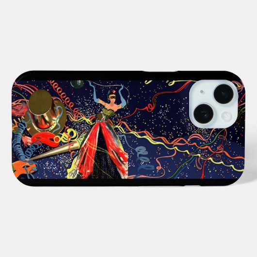 ヴィンテージ カーニバル 新年 パーティ コンフェティ Case-Mate iPhoneケース (裏面 (横))