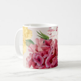 ヴィンテージ カーネーションの花のイラスト コーヒーマグカップ