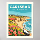 ヴィンテージ カールズバッド カリフォルニア ポスター (正面)