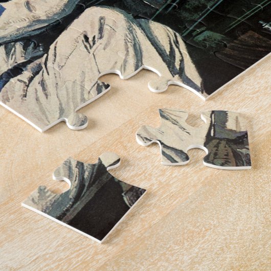 ヴィンテージ カー 修理 サービス ビジネス 自動車 整備士 ジグソーパズル (側面)