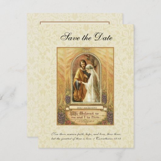 ヴィンテージ・カ結婚トリックの宗教的な救い セーブザデート (正面/裏面)